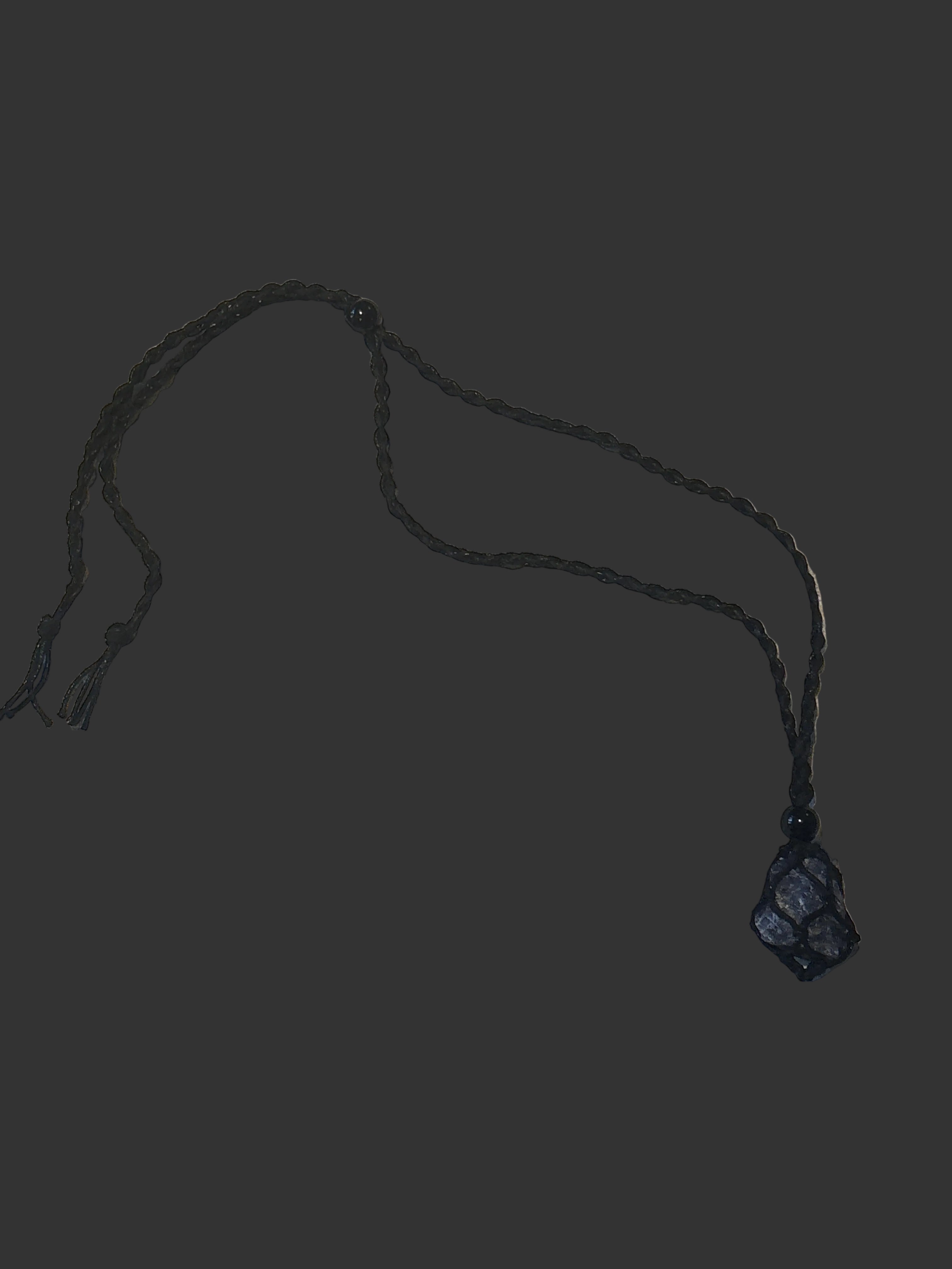 Braided crystal cage necklace