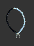 Quarter Moon obsidian bracelet