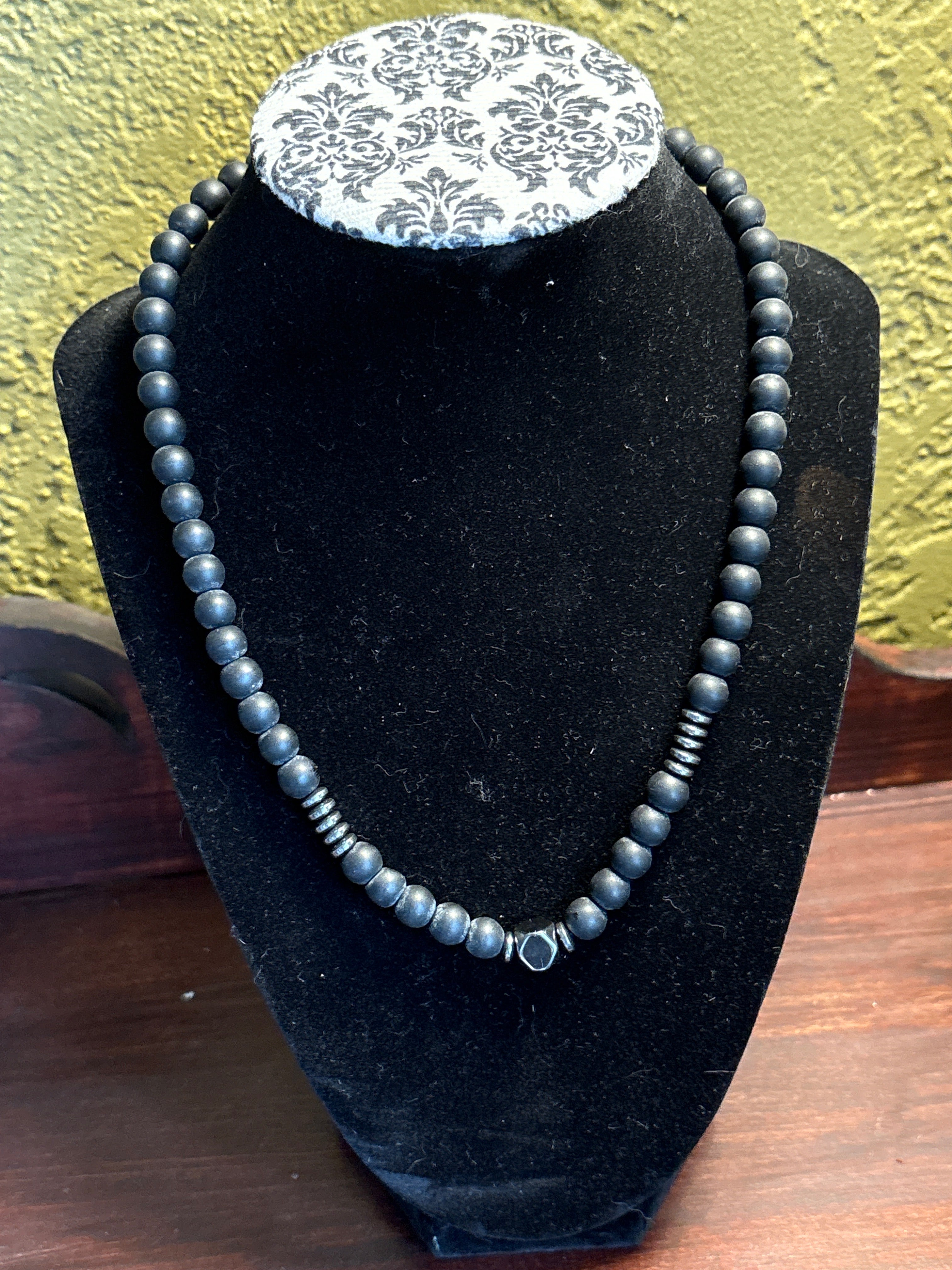 Black beaded necklace