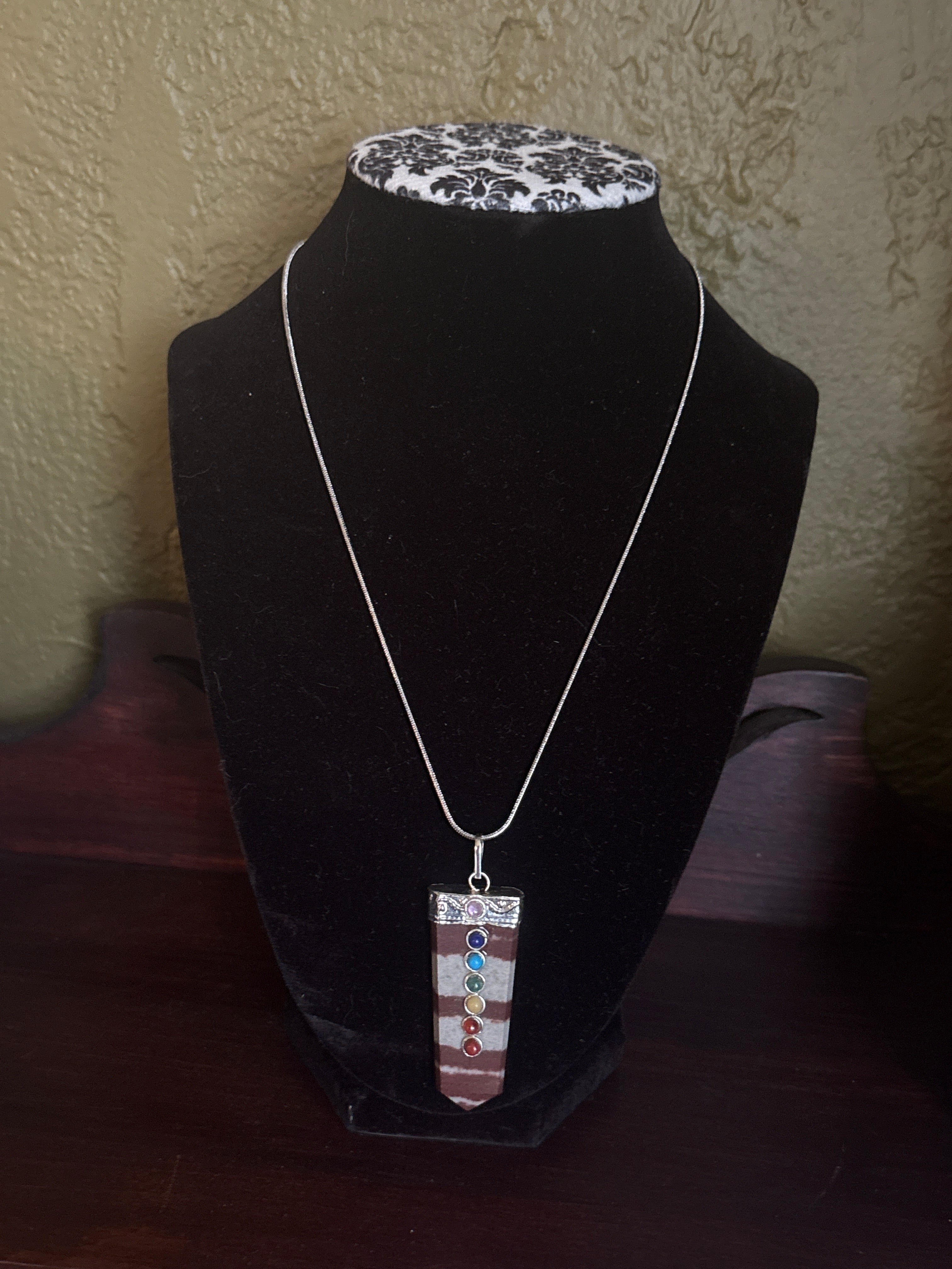 Shiva Lingam Stone chakra necklace
