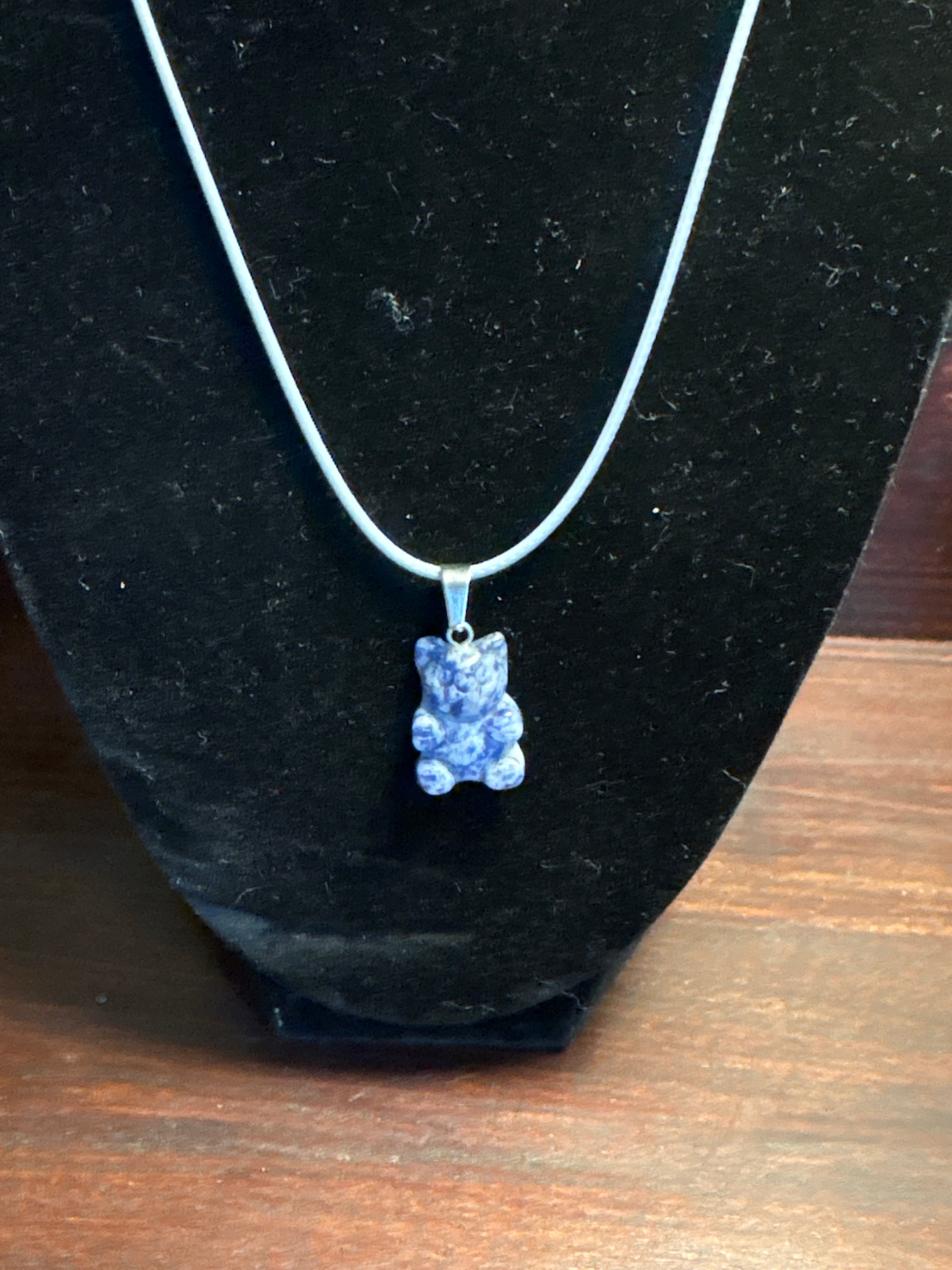 Lapis Lazuli Gummy Bear Necklace