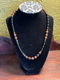 Agate and onyx beaded necklace