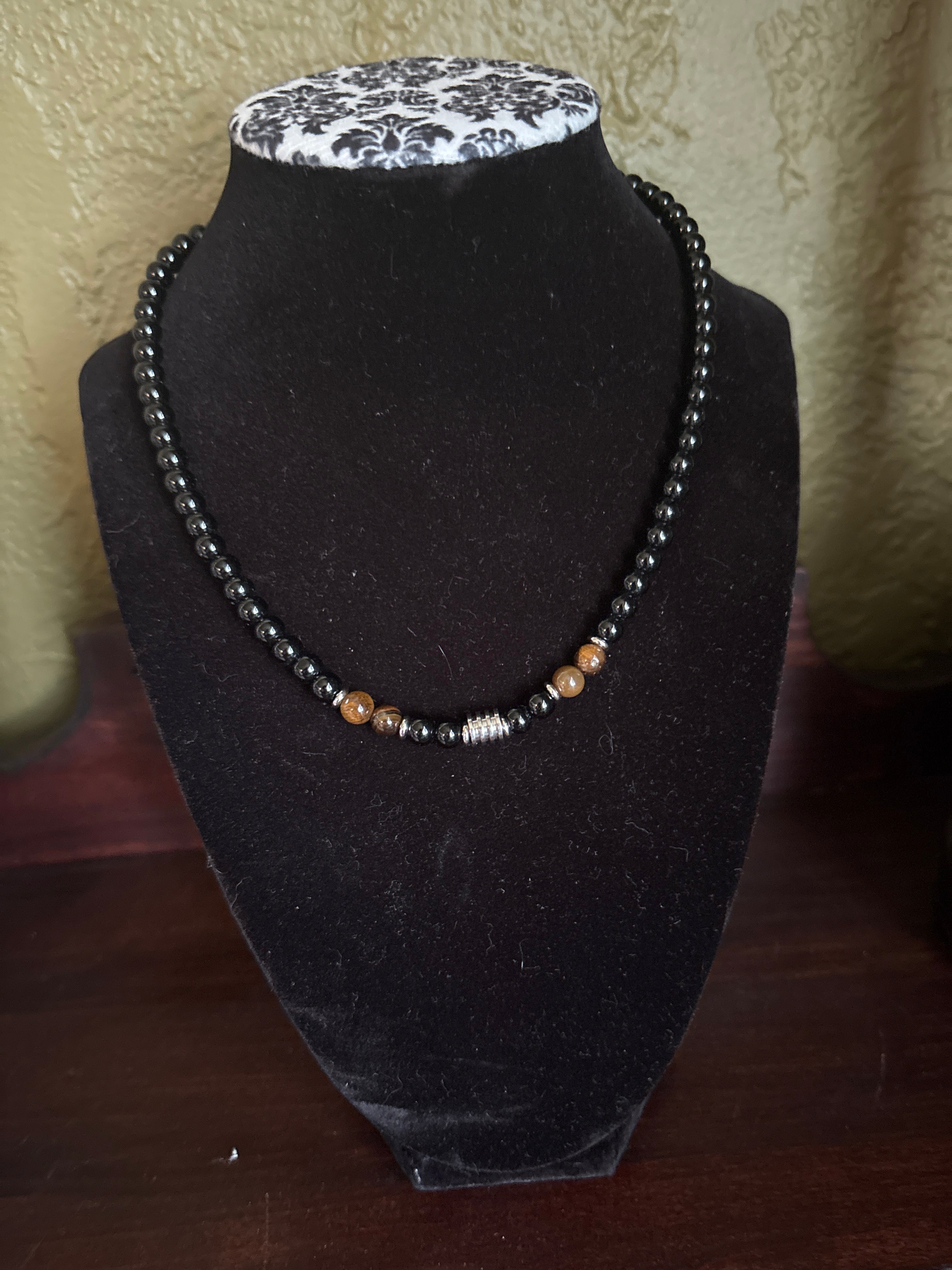 Black Onyx and Tigers eye necklace