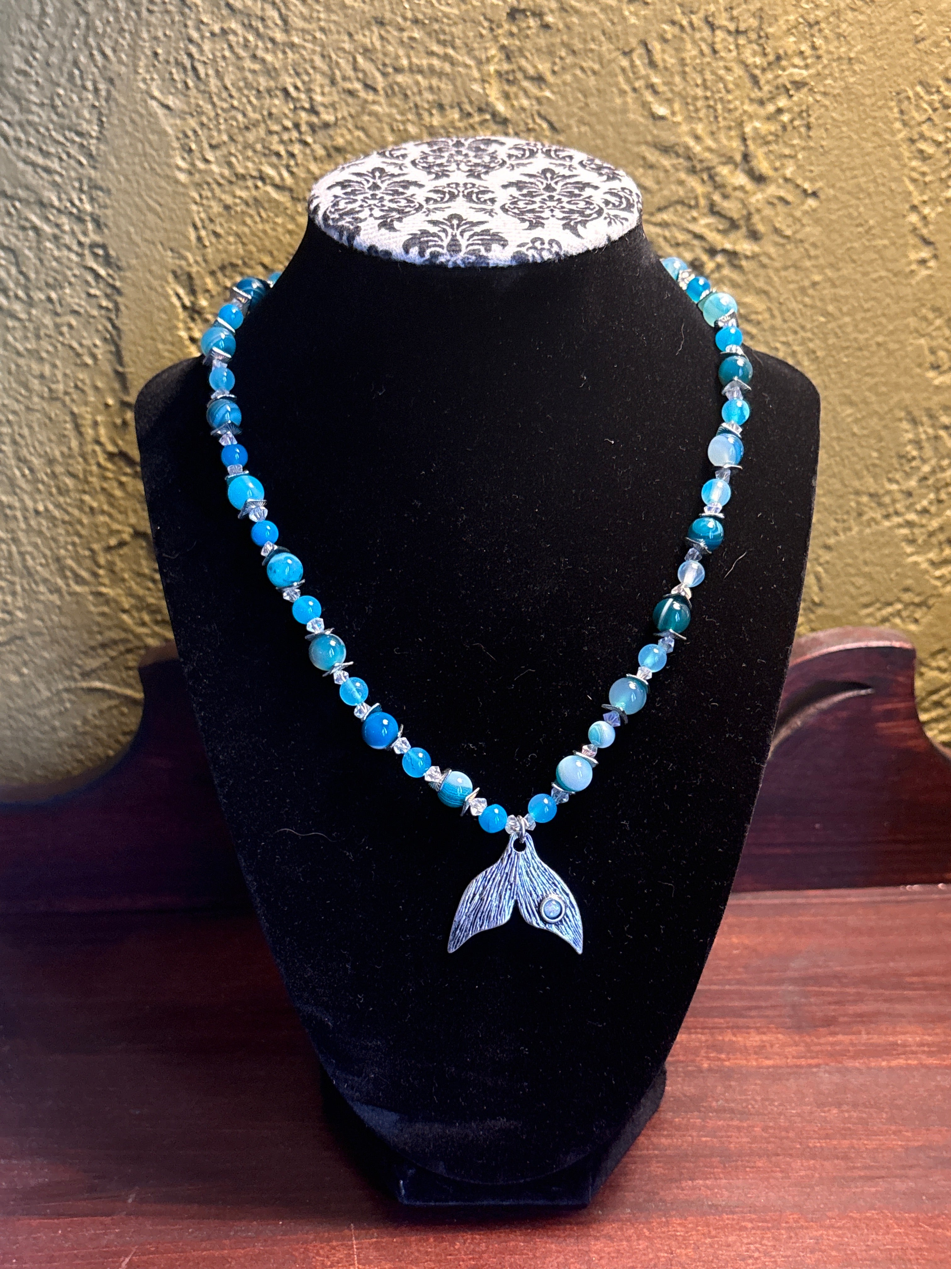 Hand made glass bead mermaid necklace