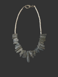 Handmade raw blue crystal kyanite necklace