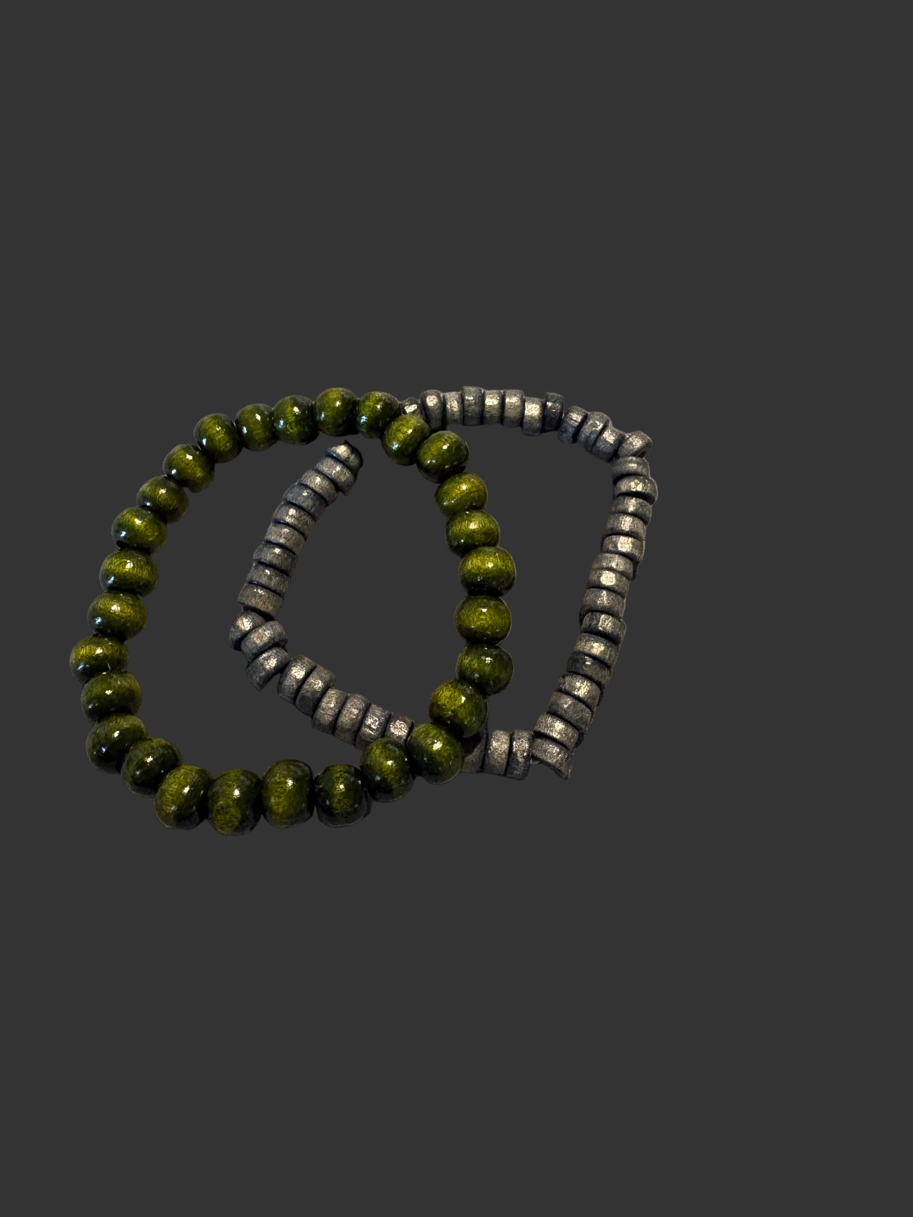 Bamboo and coconut shell bracelet set
