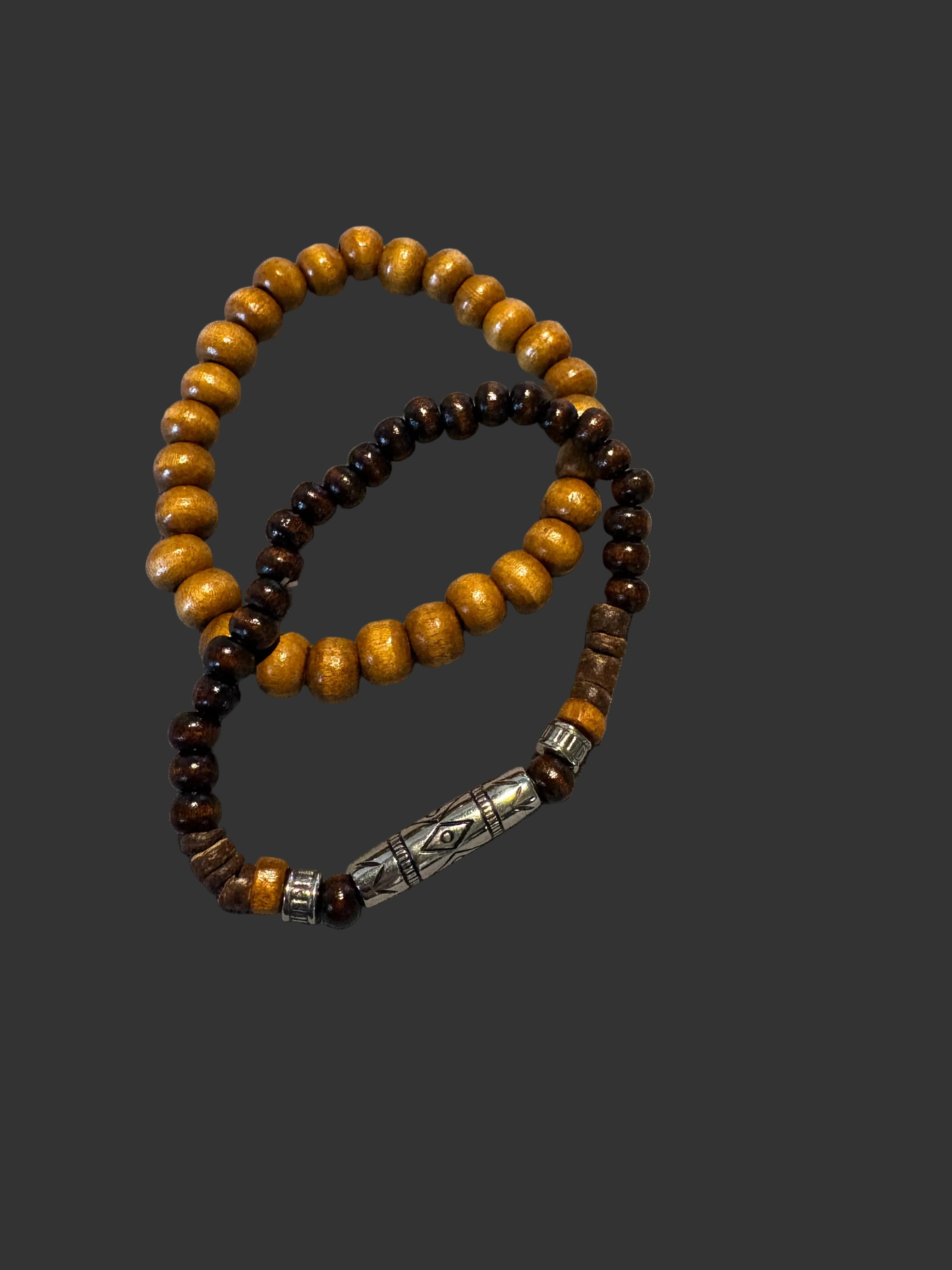 Bamboo bead bracelet set