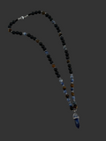 Lapis Lazuli, tigers eye and lava beaded necklace
